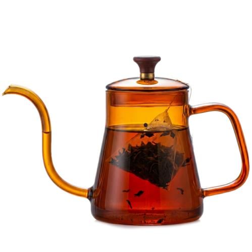 ابريق شاي زجاجي 600 مل , كهرمان