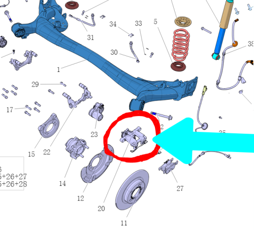 كليبر خلفي يسار وكالة شانجان ايدو 2020-2023