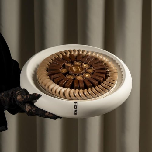 White Ceramic Uncovered Chocolate Tray - صينية سير...