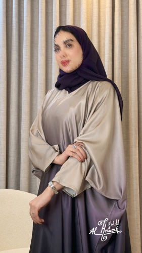 عباءة مفتوج كريب مموج