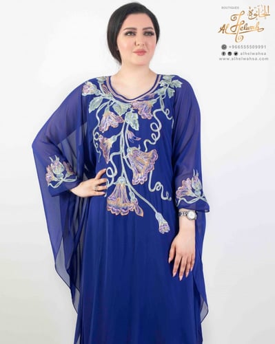 جلابية مطرزة فصوص موديل فراشة فري سايز