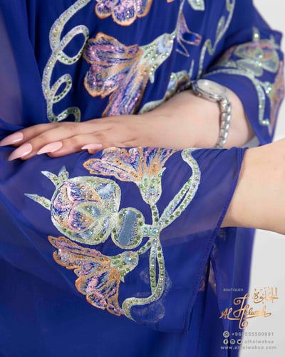 جلابية مطرزة فصوص موديل فراشة فري سايز