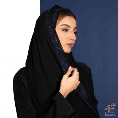 شيلة سدو ملكة 2م70xسم تطريز كحلي