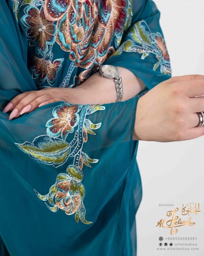 جلابية مطرزة فصوص موديل فراشة فري سايز