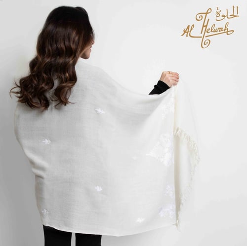 شال كشميري مطرز مكينة ملون 2م70x سم