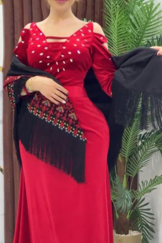 فستان طقم مع الشال