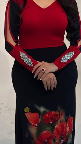 فستان سترتش احمر