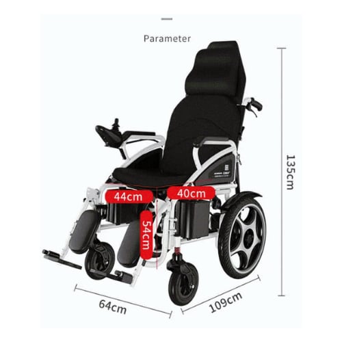 كرسي متحرك كهربائي بظهر طويل