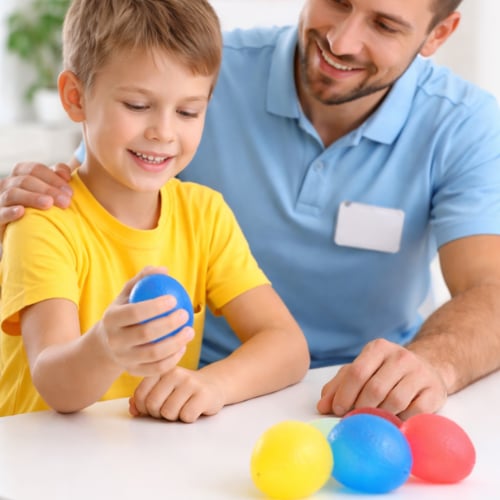 طقم كرات السيليكون بيضاوي لتدريب اليد