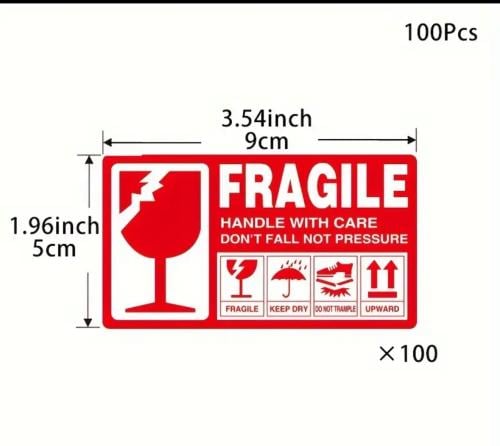 ملصقات شحن بعناية