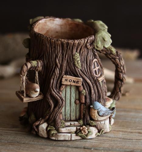 Bird house mug