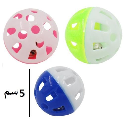 3 كرات مع جرس للكلاب والقطط بألوان متعددة