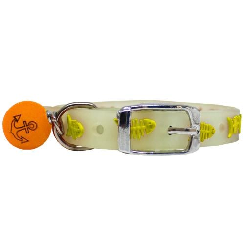 طوق قطط أصفر يلمع في الظلام مع كرة