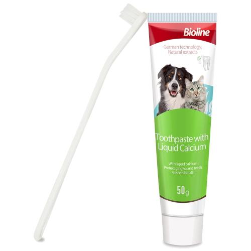 بيولين معجون أسنان بالكالسيوم 50 غرام وفرشاة أسنان...