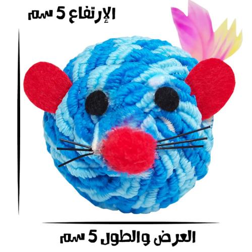 لعبة الفأر الخداشة للقطط مع ريش أزرق داكن