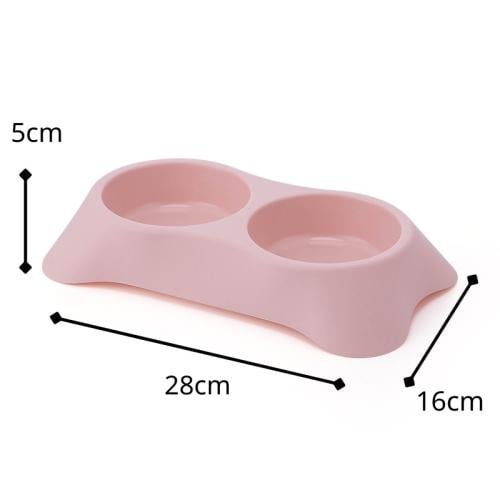 صحن أكل وشرب مزدوج للكلاب والقطط وسط بألوان متعددة