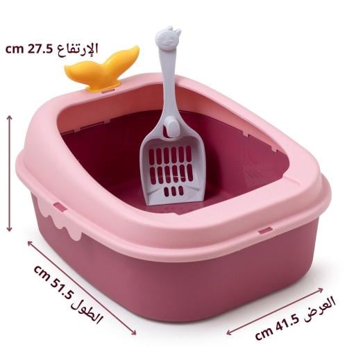 صحن رمل للقطط كبير بألوان منوعة مع ملعقة