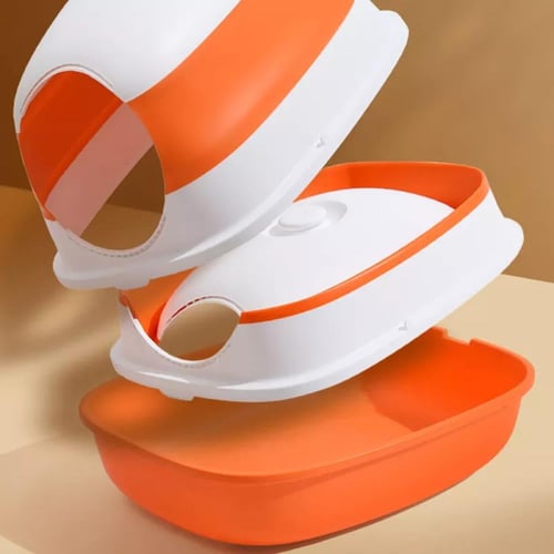 صحن رمل قطط مغلق بتصميم سفينة الفضاء