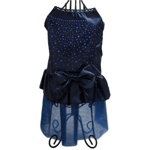 فستان للقطط والكلاب الصغيرة أزرق