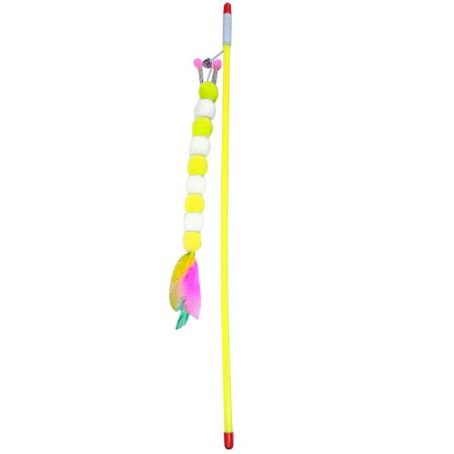 لعبة صنارة للقطط مع كرات صوف ملونة 50 سم