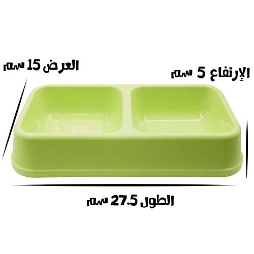صحن أكل وشرب مزدوج مربع للكلاب والقطط بألوان مختلف...