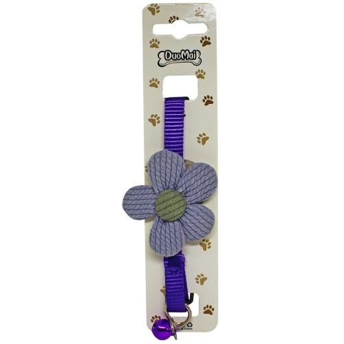 طوق للقطط بنفسجي مع زهرة و جرس