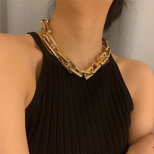 سلسال للنساء جنزير سلسلة لون ذهبي شكل 1