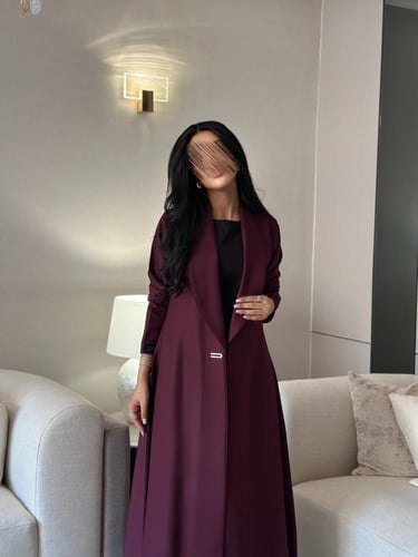 بليزر كريب لون عنابي نص كلوش