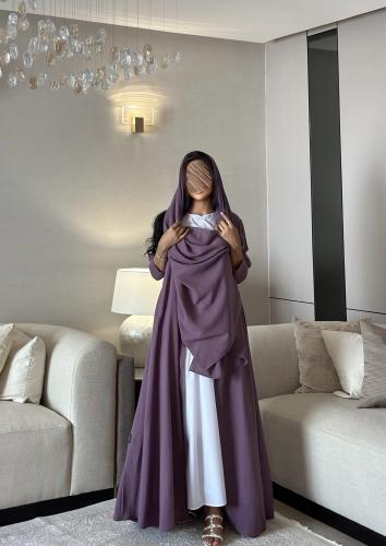 عباية لنن لون بنفسجي كلوش ‏‎‏‎‏‎‏‎‏‎‏‎