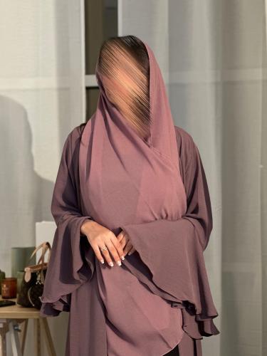 عباية كريب مكسر كلوش بنفسجي فاتح