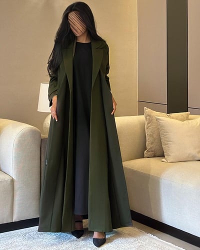 بليزر كتان زيتي درجتين ‏‎