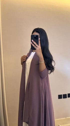 عباية لنن لون بنفسجي كلوش ‏‎‏‎‏‎‏‎‏‎‏‎