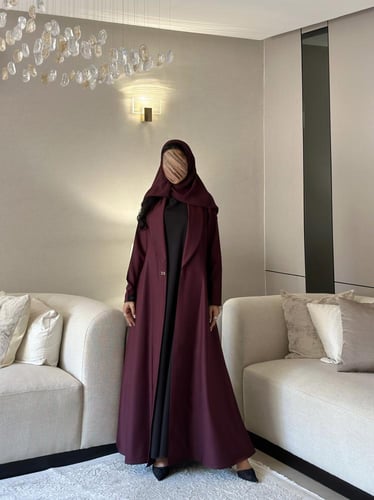 بليزر كريب لون عنابي نص كلوش