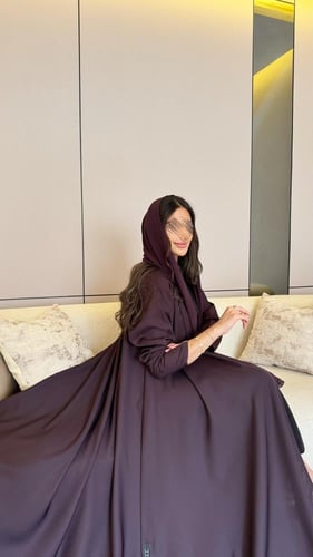 عباية بلاك بيري لون بنفسجي قصة دبل كلوش