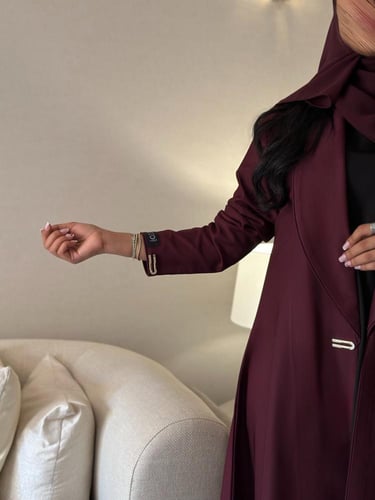 بليزر كريب لون عنابي نص كلوش