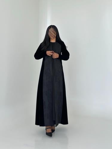 A Lineعباية جاكار مع مخمل واقف