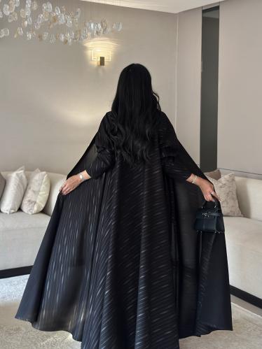 عباية كتان مطبوع القصة دبل كلوش