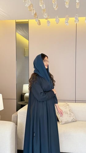 عباية بلاك بيري لون تركواز قصة دبل كلوش