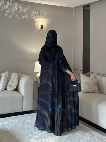 عباية شيفون كوري مموج طبقتين القصة كلوش