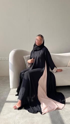 عباية كريب أمريكي مع بوال الماني وردي