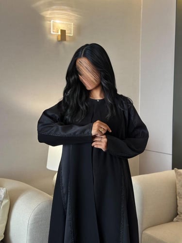 ‎ عباية تفتة تايواني مع كتان قطع وكلفة جلاتر القصة...