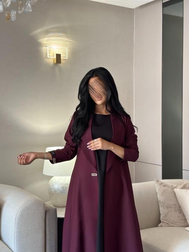 بليزر كريب لون عنابي نص كلوش