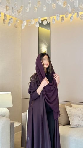 عباية بلاك بيري لون بنفسجي قصة دبل كلوش