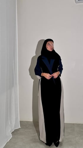 عباية كريب أسود وكحلي وبيج‎