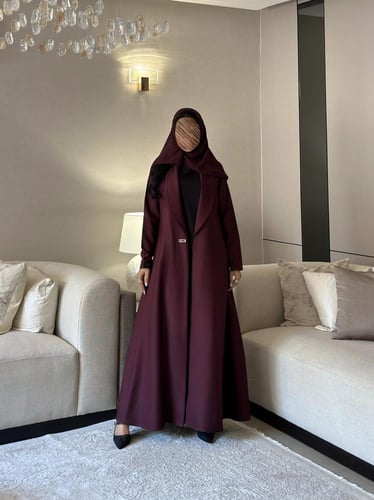 بليزر كريب لون عنابي نص كلوش