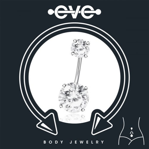 إيف حلق بيرسينغ للسرة - حجر ثنائي B025