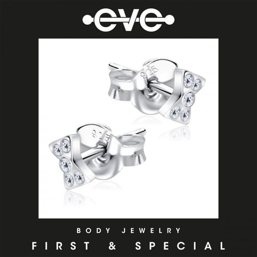 إيف حلق بيرسينغ للأذن - فضي مجموعة أحجار E012