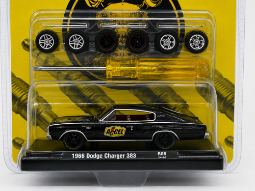 1:64 M2 Machines Auto-Wheels Oreily 1966 Dodge Charger 383 1:64 Scale R05 21-05 Black by M2 Collectible 1 of 5000