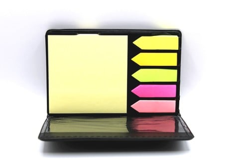 ورق ملاحظات علبة جلد