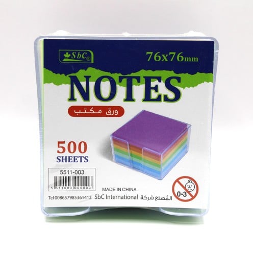 ورق مكتب ملون مع علبة 7.6*7.6 سم